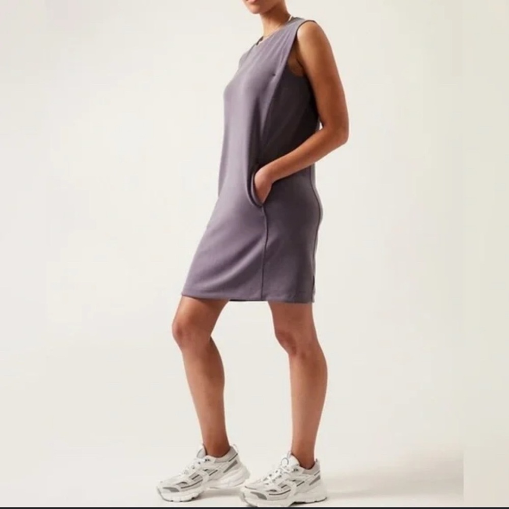 Athleta Sleeveless Mini Dress in Dusty Lavender Gray